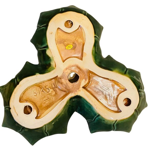 Cardinal Christmas Serving Dish Holly Leaf Relish Tray Candy Nuts Vintage - Picture 7 of 10